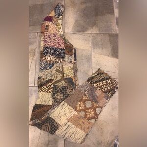 Patchwork hippie overalls one size harem gypsy jumper style NWOT